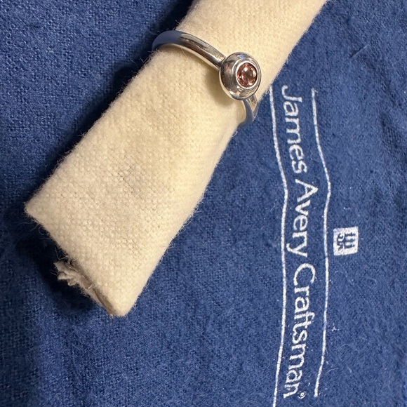 JAMES AVERY remembrance ring, pink sapphire (October) birthstone sz 7 - Picture 3 of 6